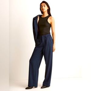 NWT Madewell Neale Drapeweave wide straight pants indigo navy size 6